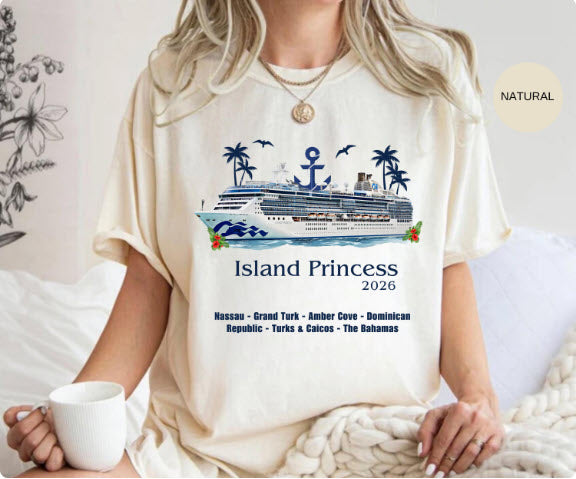 Island Princess Cruise Shirt | Princess Cruises Group Tee | Caribbean Cruise Souvenir Shirt | Cruise Ship Gift