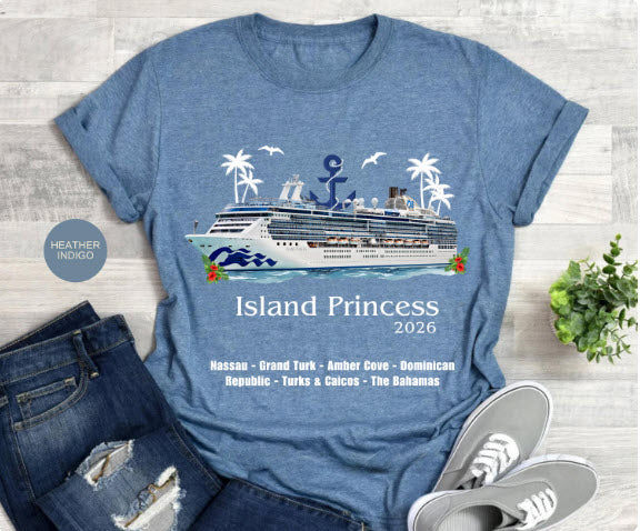 Island Princess Cruise Shirt | Princess Cruises Group Tee | Caribbean Cruise Souvenir Shirt | Cruise Ship Gift