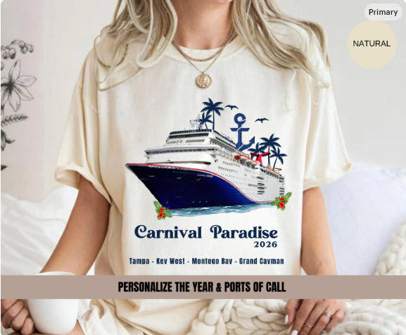 Carnival Paradise Cruise Shirt | Carnival Cruise Group Tee | Caribbean Cruise Souvenir Shirt | Cruise Ship Gift