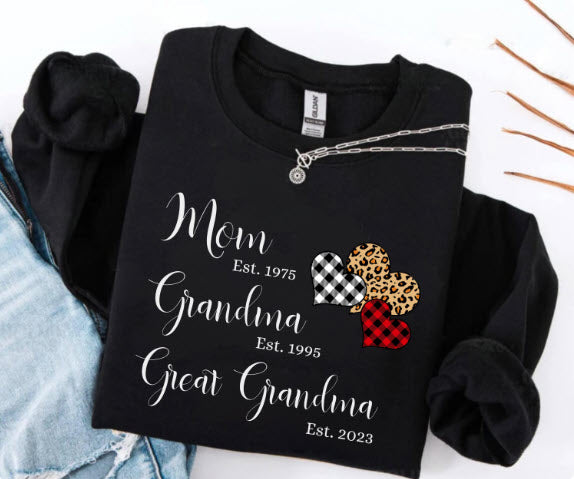 Custom Established Year Grandma Tee | Grandma Gift Shirt