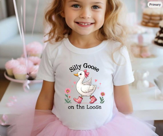 Silly Goose on the Loose Kids Shirt | Cute Toddler Girl Graphic Tee