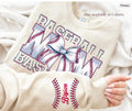 Baseball Mom Sweatshirt with Player Name on Sleeve | Personalized Baseball Mom Gift