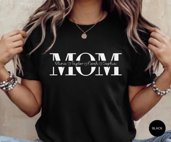 Personalized Mom Sweatshirt with Kids Names | Custom Mother Gift Crewneck