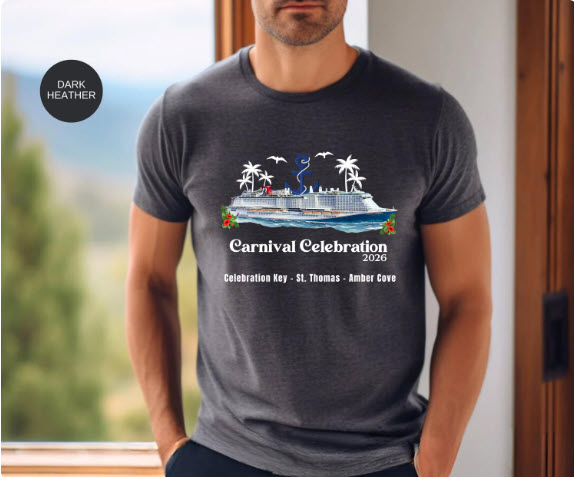 Carnival Celebration Cruise Shirt | Celebration Key St. Thomas Amber Cove Tee