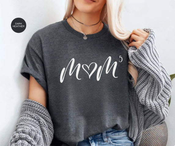 Mom Squared Shirt | Mom of 2 Mom of 3 Heart Crewneck Gift