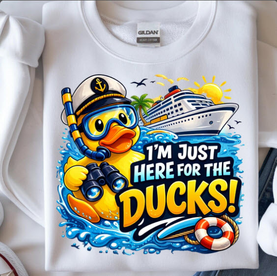 I'm Just Here for the Ducks Cruise Shirt | Funny Rubber Duck Cruise Tee