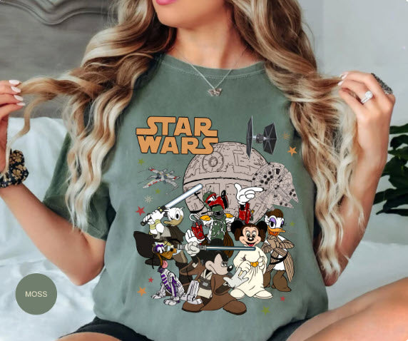 Disney Star Wars Shirt | Mickey Mouse Characters Death Star Galaxy Tee