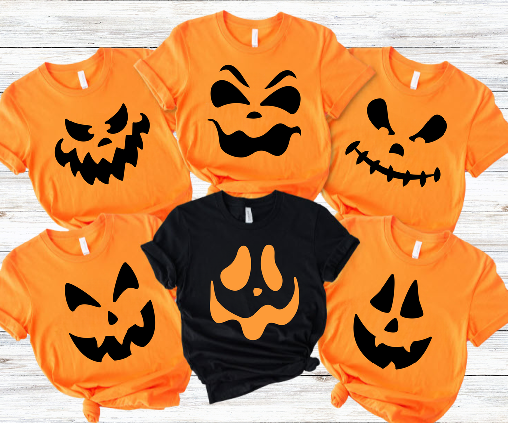 Jack O Lantern Family Matching Halloween Shirts | Pumpkin Face Halloween Tee | Family Halloween Costume Shirts | Group Halloween Shirts