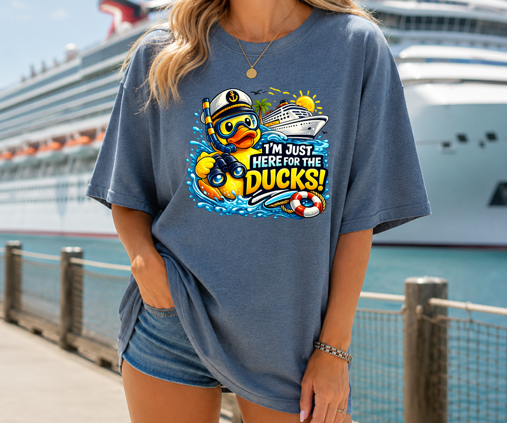 I'm Just Here for the Ducks Cruise Shirt | Funny Rubber Duck Cruise Tee