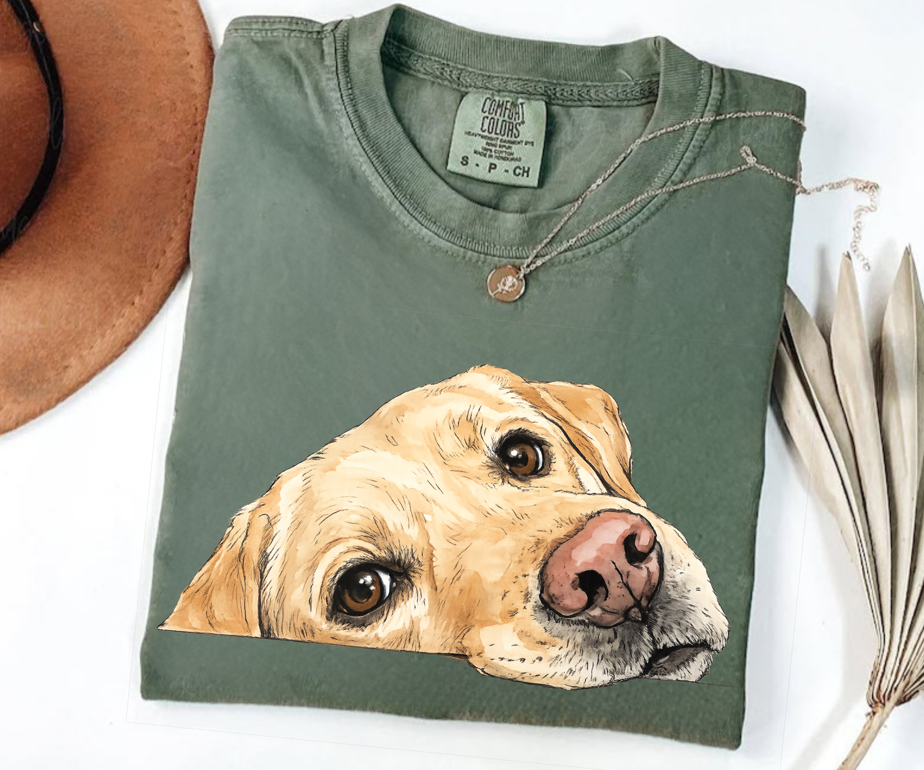 Yellow Labrador Retriever Shirt | Peeking Lab Dog Comfort Colors Tee | Cute Dog Mom Gift for Lab Lovers