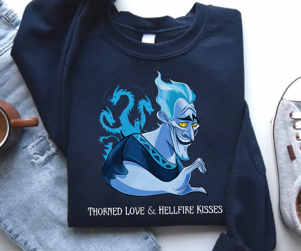 Hades and Maleficent Couples Halloween Shirt | Thorned Love & Hellfire Kisses Disney Villain Tee | Halloween Couples Matching Shirts