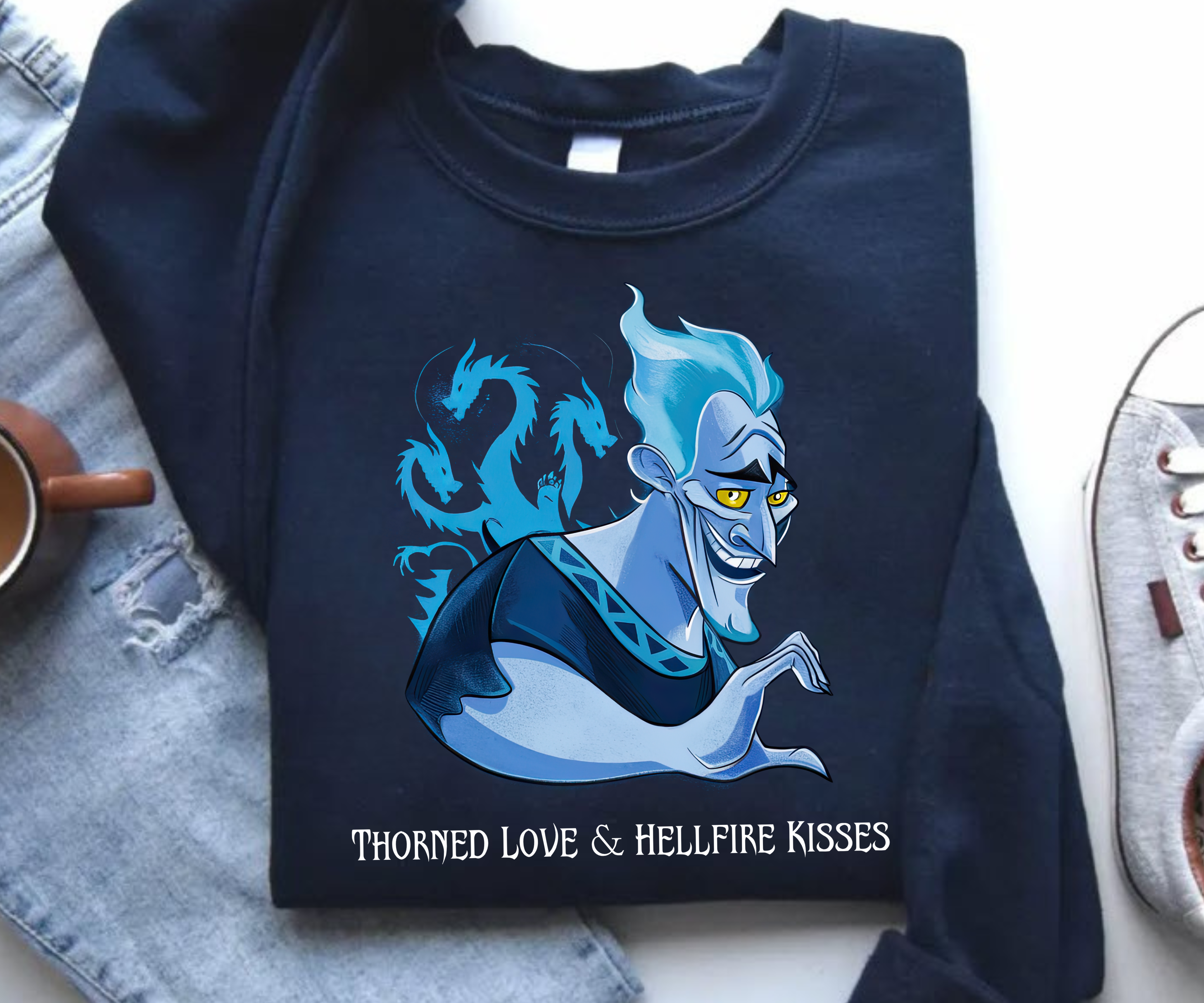 Hades and Maleficent Couples Halloween Shirt | Thorned Love & Hellfire Kisses Disney Villain Tee | Halloween Couples Matching Shirts