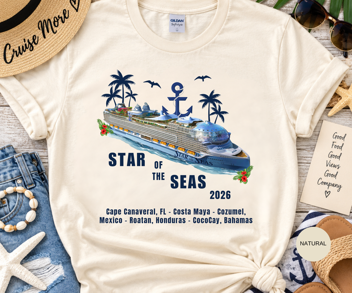 Star of the Seas Cruise Shirt | Personalized Ports of Call Tee