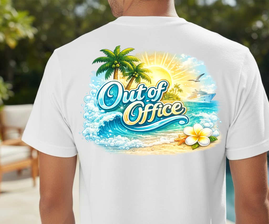 Out of Office Beach T-Shirt | Tropical Vacation Graphic Tee