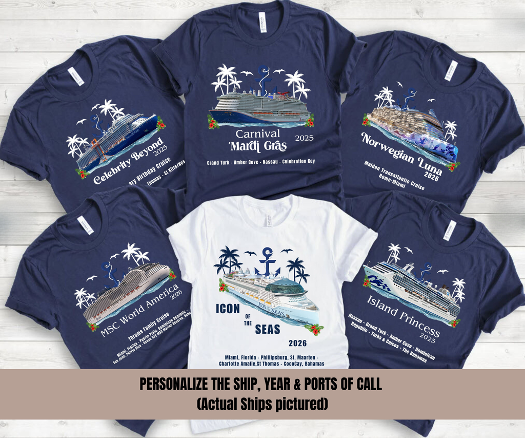 Custom Cruise Shirts | Personalized Matching Family Vacation Travel Tee