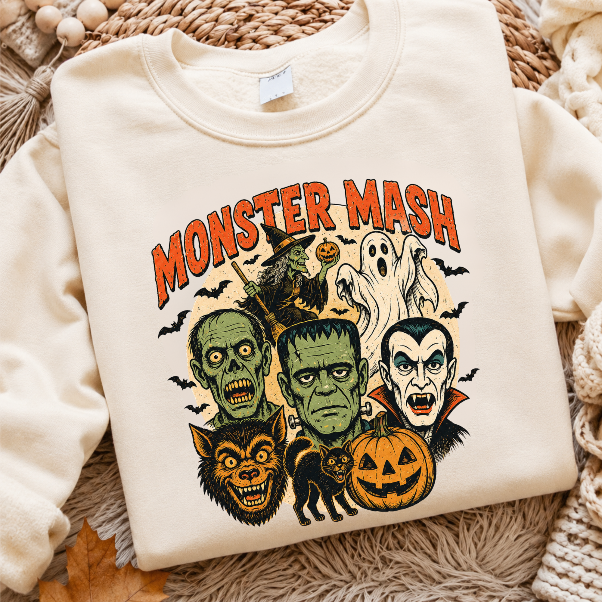Monster Mash Halloween Sweatshirt | Vintage Horror Characters Crewneck