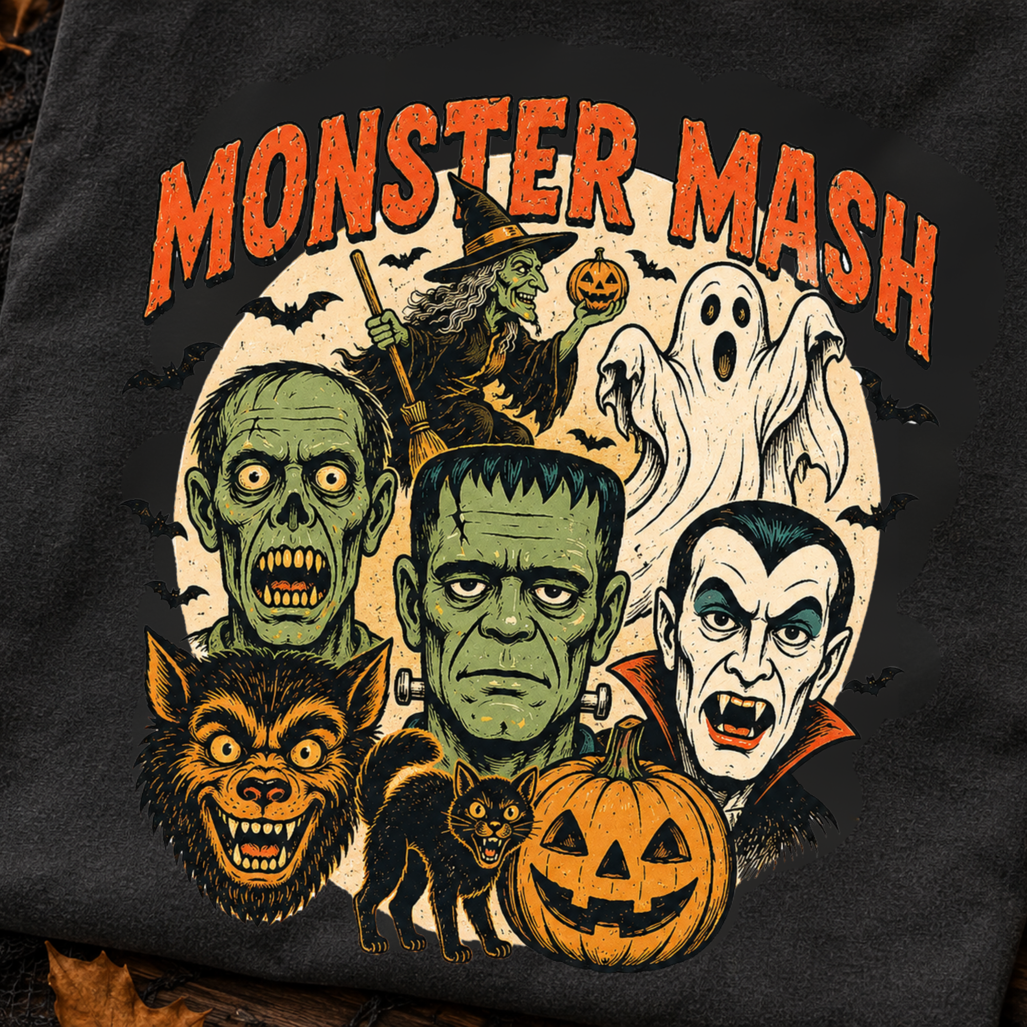 Monster Mash Halloween Sweatshirt | Vintage Horror Characters Crewneck
