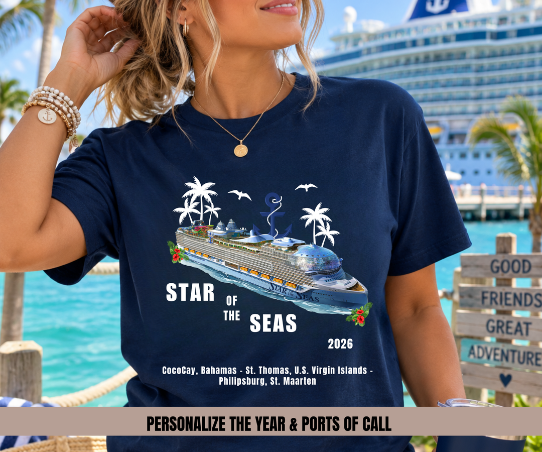 Star of the Seas Cruise Shirt | Personalized Ports of Call Tee